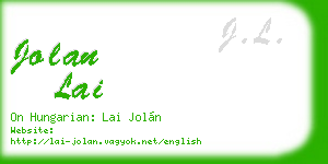 jolan lai business card